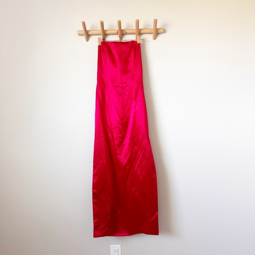 Jessica McClintock Gunne Sax Red Satin Strapless Dress